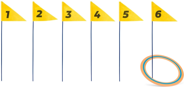 Vanjskim disc golfom s numeriranim zastavicama