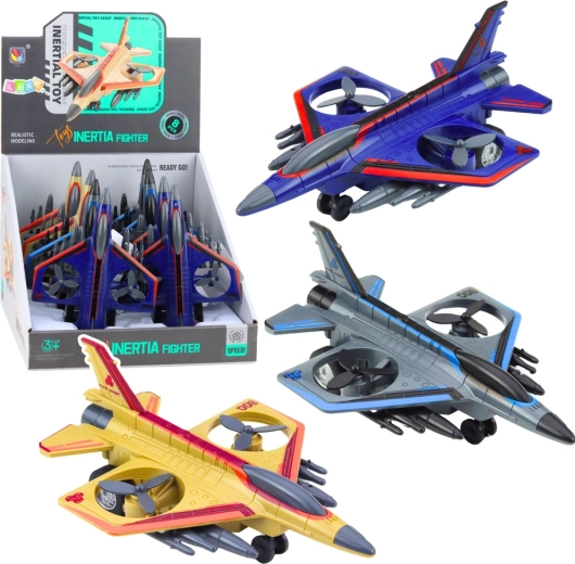 Vojni mlaznjak s inercijskim pogonom i rotirajućim propelerima