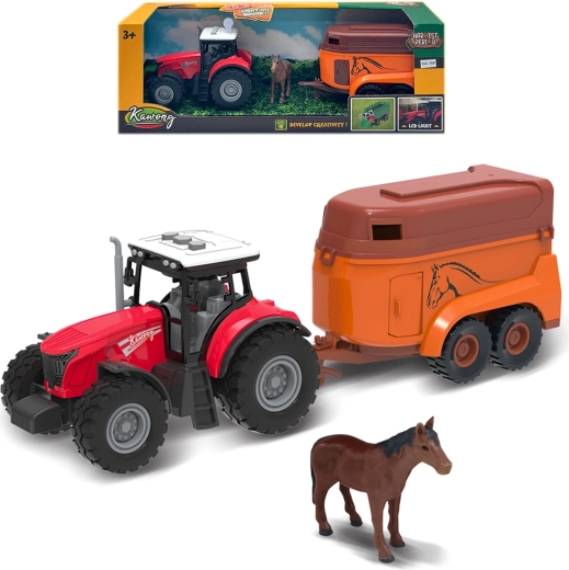 Farmaški traktor s prikolicom za konje sa svjetlima i zvukovima