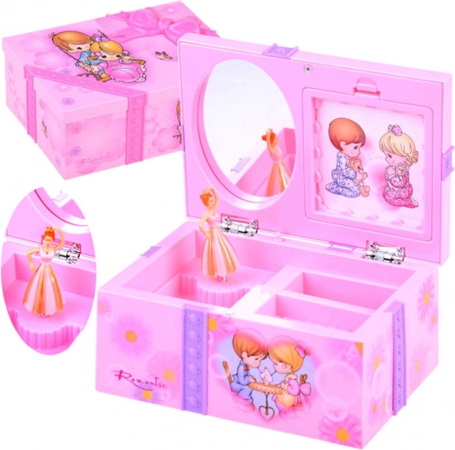 Ružičasta glazbena kutija za nakit za male djevojčice