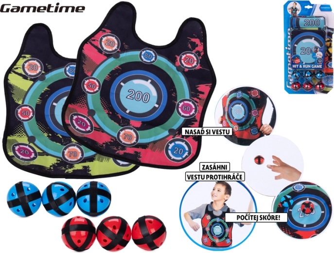 Gametime set with 2 vests with targets and 6 hook-and-loop balls
