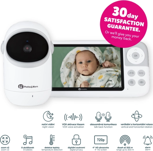 Digital Baby Monitor PETITE&MARS EVE 5.0 with 5" Display