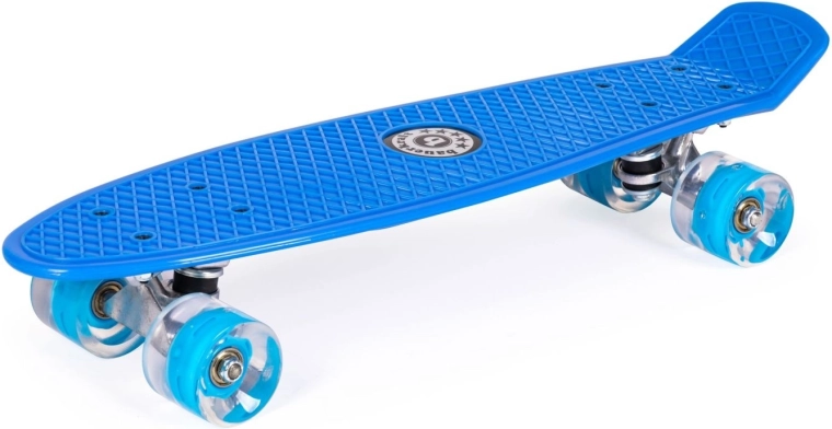 Plava fiszka (penny board) sa svjetlećim LED kotačićima