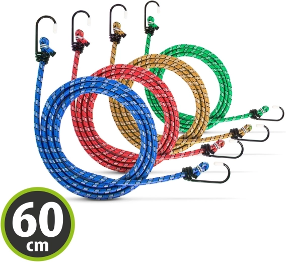 Set of 60 cm Elastic Cargo Cords, 4 Pieces