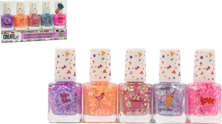 Create It! sjajni lak za nokte Confetti 5×8 ml