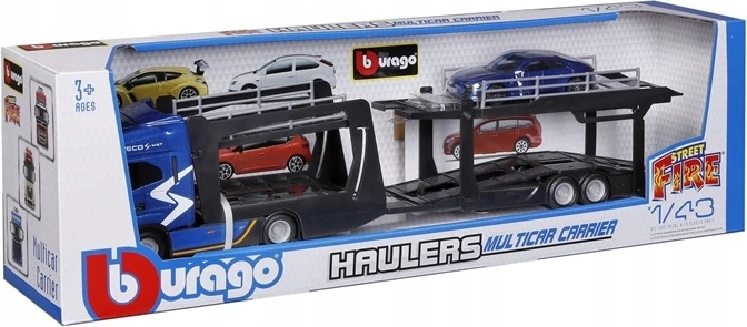 Bburago Street Fire Iveco Car Transporter in 1:43 Scale