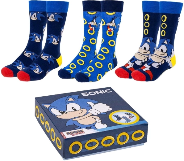 Set čarapa Sonic – 3 para u poklon kutiji