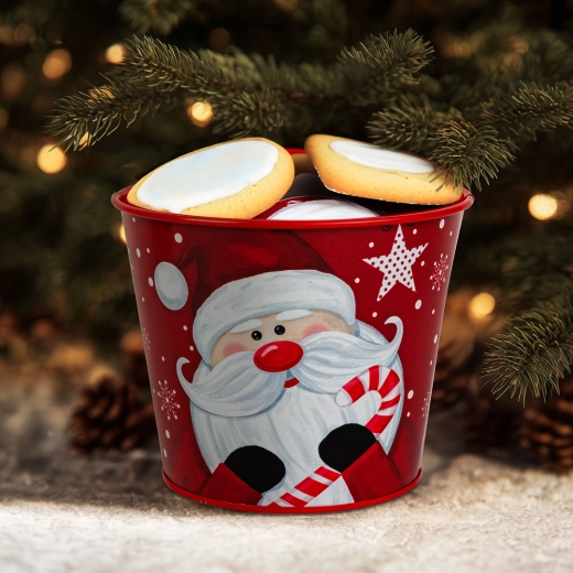 Christmas Metal Santa Planter 13 × 11 cm