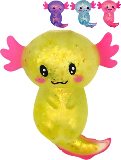 Glittery Squeeze Axolotl Anti-Stress Toy - 1 Piece