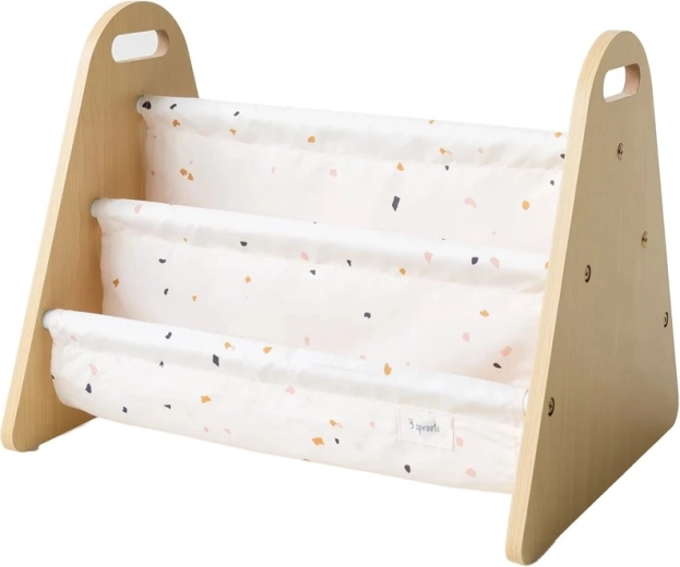 3 Sprouts obostrani stalak za knjige terrazzo cream