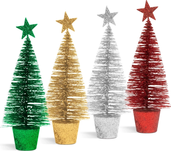 Mini Christmas tree with glittery surface 18 cm - 1 piece