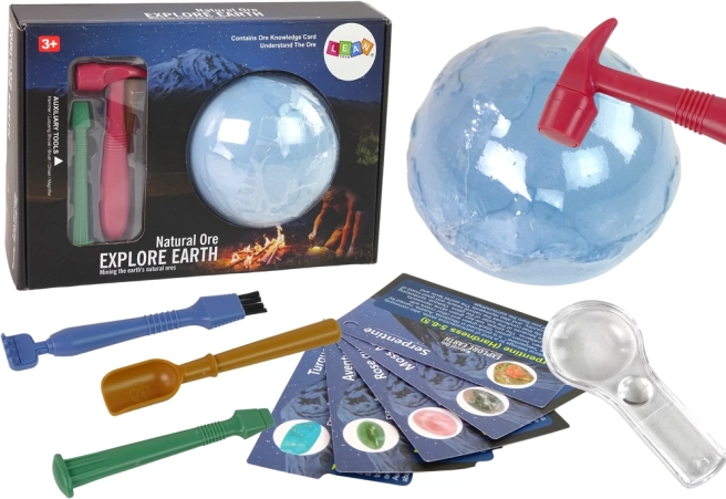 arheološki set iskopavanja s mineralima i edukativnim karticama