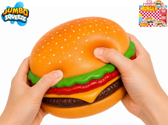 Stretchy jumbo hamburger anti-stress squishy toy 12 × 12 × 5.5 cm