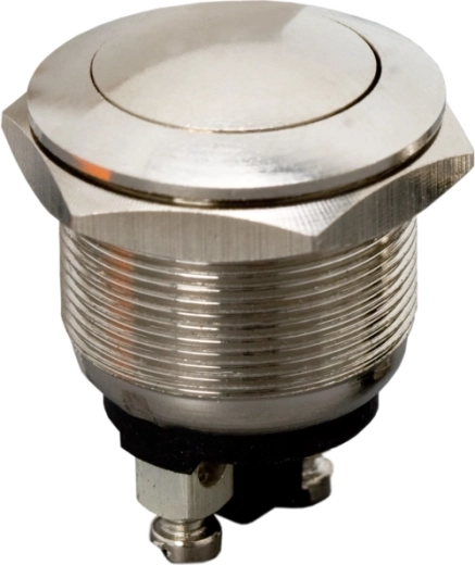 Recessed metal push button SPST