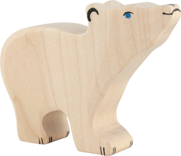 Holztiger small polar bear with raised head - 1 piece