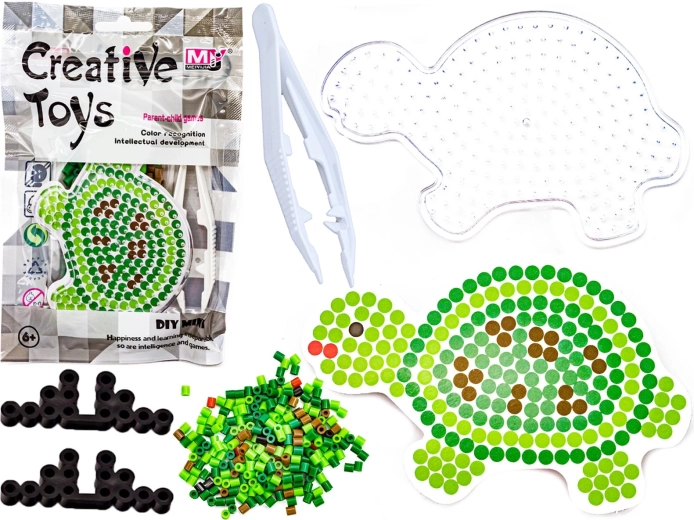 Iron-on beads with turtle template