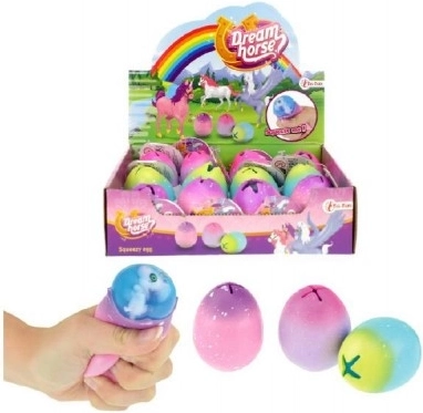 Stiskajuće jaje/sluz s jednorogom antistresno gumeno 6 cm 3 boje 12 kom u kutiji