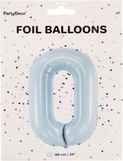 Folijski balon broj 0 plavi 86 cm