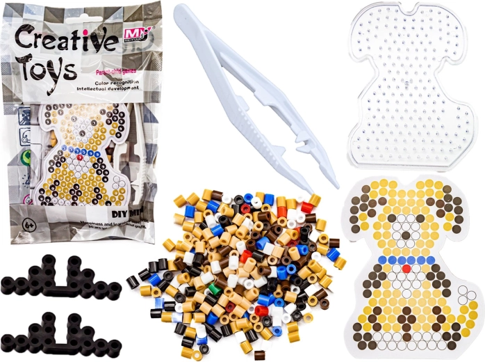Iron-on beads – dog with collar in a bag - 1 piece