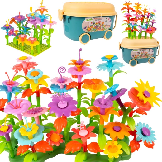 Flower Building Kit DIY Garden Cart 139 Pieces