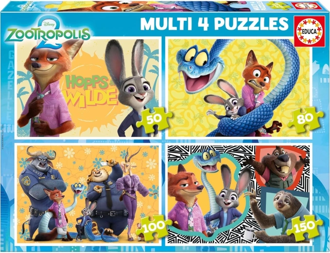 Educa puzzle Zootropolis 4u1 – dječje progresivne puzzle (50, 80, 100 i 150 dijelova)