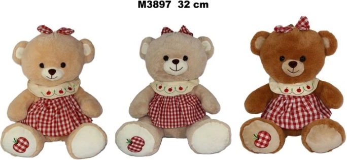 Plush Teddy Bear in a Dress 32 cm - 1 piece