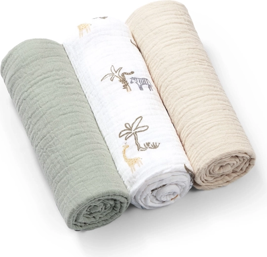 BabyOno muslinske pelene Super Soft 3 kom zelene 70 × 70 cm