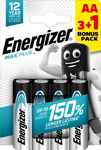 Energizer Max Plus AA alkalne baterije 3+1 gratis, 4 kom