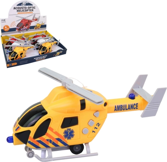 Rescue helicopter battery-operated with light and sound - 1 piece