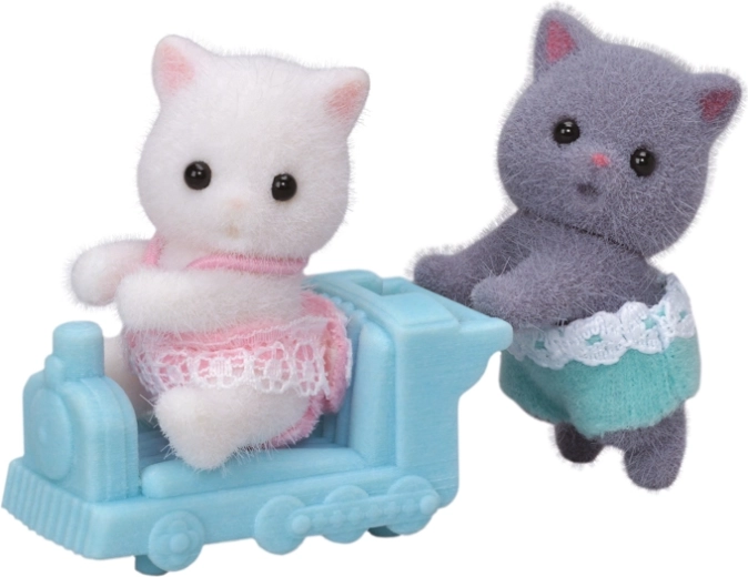 Sylvanian Families Persian Kittens – Twins with Train