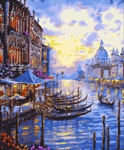 Dijamantno slikanje – gondole u Veneciji 30 × 40 cm