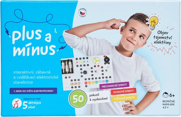 Plus and Minus electronic children's electronic kit – 50 experiments (CZ)