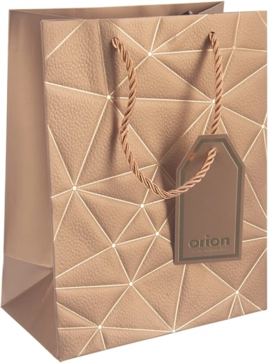 Poklon papirnata vrećica sa zlatnim motivom rešetke 18 × 10 × 23 cm