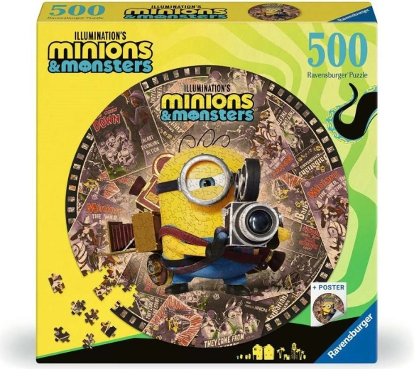Ravensburger okrugla slagalica Mimoni i čudovišta 500 dijelova