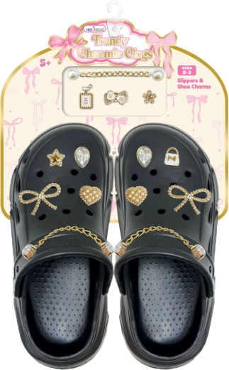 Kids' DELUX sandals, black with accessories (size 35–36)