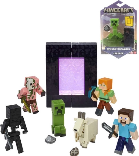 Mattel Minecraft zglobna figurica Build-A-Portal 8 cm s dodacima (razne vrste) - 1 komad