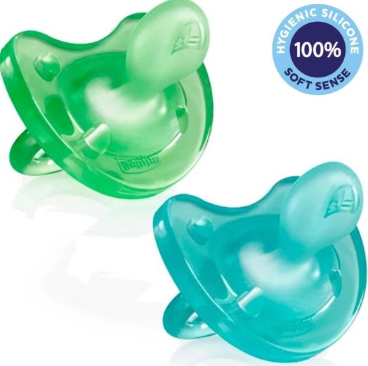 Chicco Physio Soft cjelosilikonska duda 6–16 mj., za dječake, 2 kom