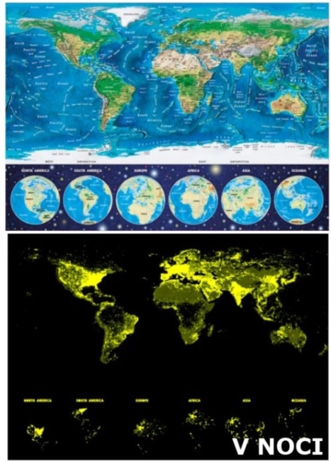 Svjetleća slagalica Karta svijeta 1000 dijelova EDUCA