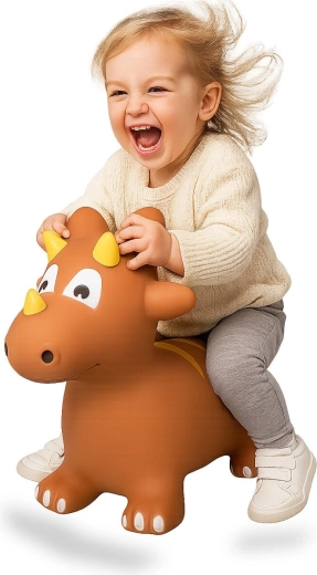 Inflatable Jumping Dinosaur Jamara HoppyDoo Triceratops with Pump