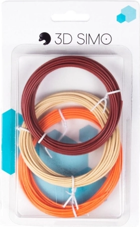PLA filament pro za 3D olovke i tisak – set 15 m (smeđa, boja kože, narančasta)