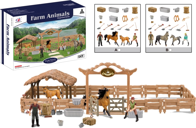 Velika ograda za konje s jahačem – životinje s farme