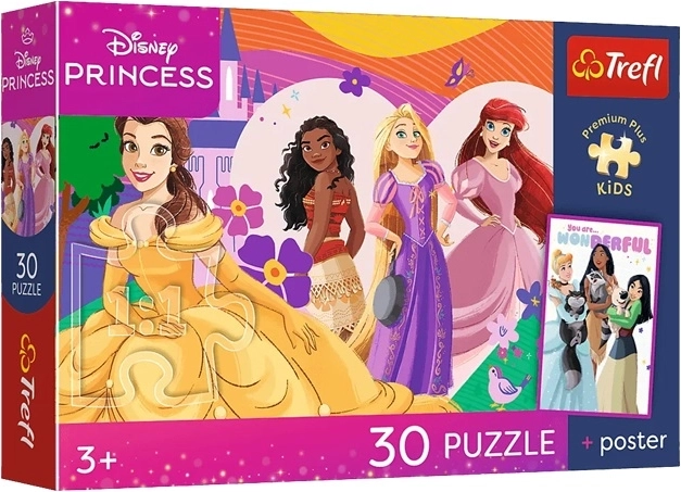 Puzzle Premium Plus Kids Disney princeze i prijateljstvo 30 dijelova