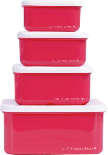 A Little Lovely Company set of four snack boxes, cherries - 4 pcs