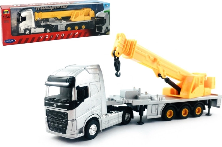 Welly teretni kamion 1:64 Volvo tegljač s poluprikolicom i dizalicom