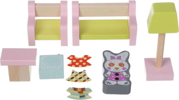 Dnevni boravak - drveni namještaj za lutke Cubika