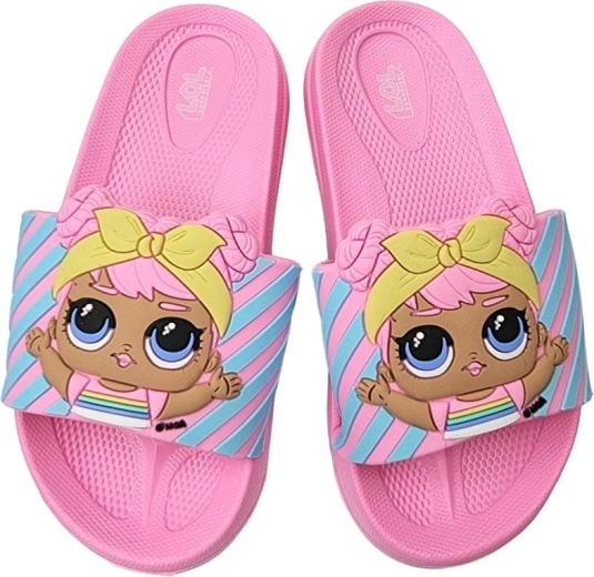 Children's LOL Surprise! slippers, pink with a 3D motif