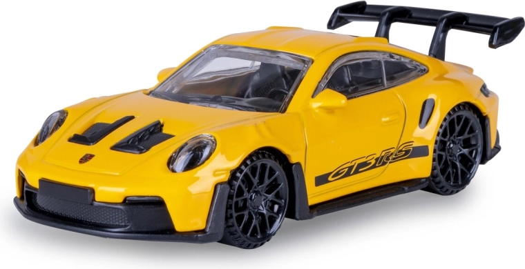 DieCast Porsche 911 GT3 RS model in 1:43 scale, yellow