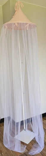 EKO baldahin iznad dječjeg krevetića od muslina i tila, powder rose, 250 × 300 cm