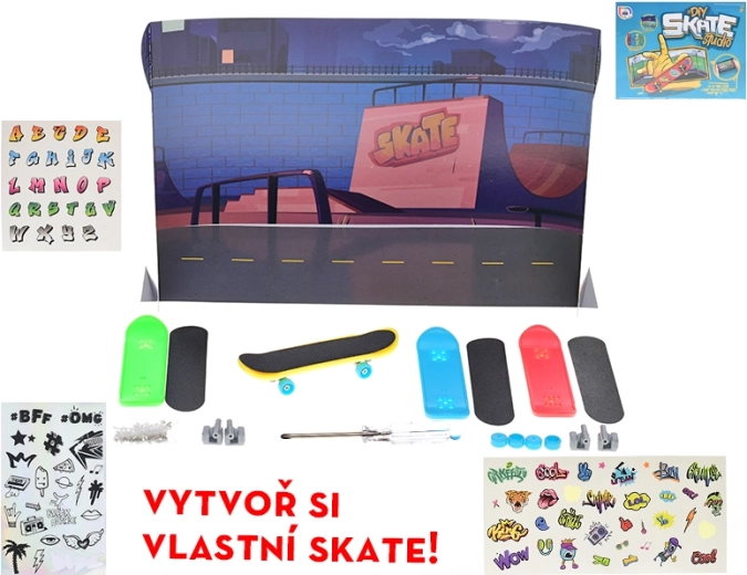 Kreativni set za fingerboard 9,5 cm – sastavljanje i dekoracija, 4 daske