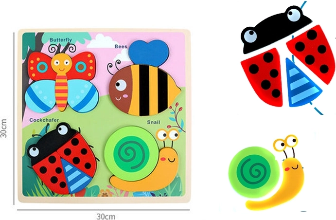 Drvene puzzle – kukci prijatelji